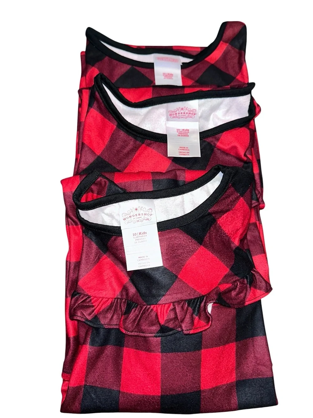WonderShop Red Buffalo Plaid Kids Pajama gown
